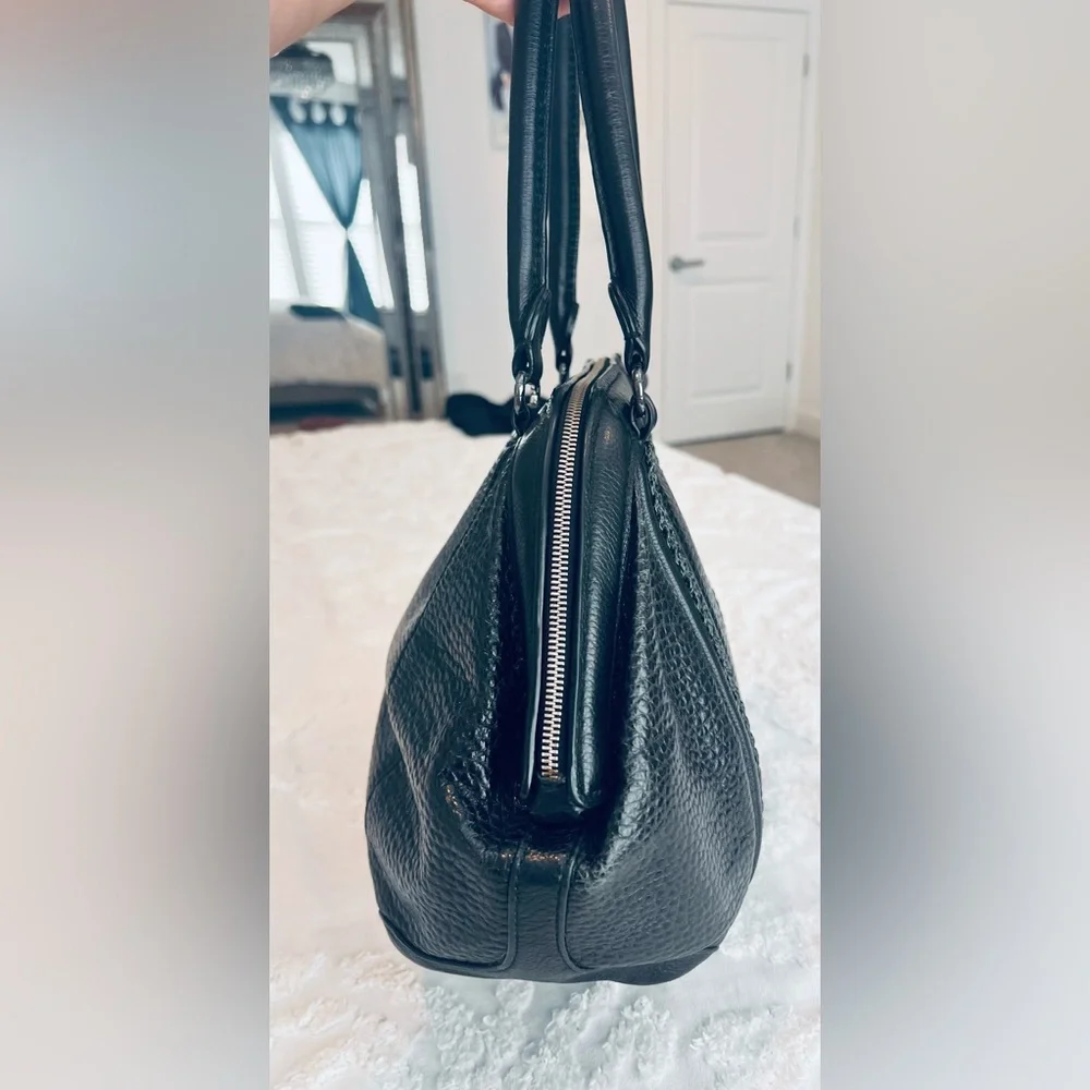 Brighton Black Pebbled Leather Satchel